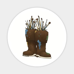 Paint Brush Rain Boots Magnet